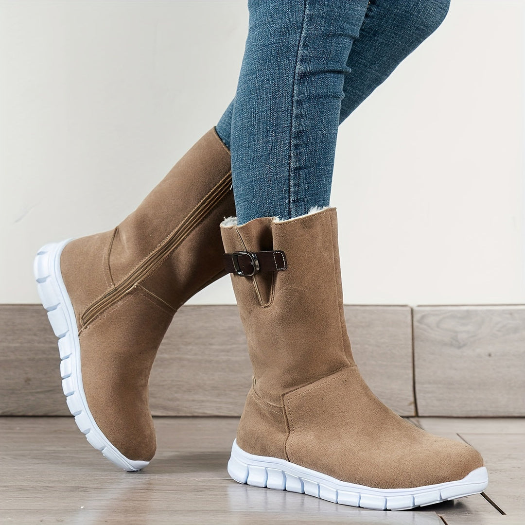Franklins Winterstiefel für Damen - Gefütterte Stiefel mit sportlicher Sneaker-Sohle & Reißverschluss