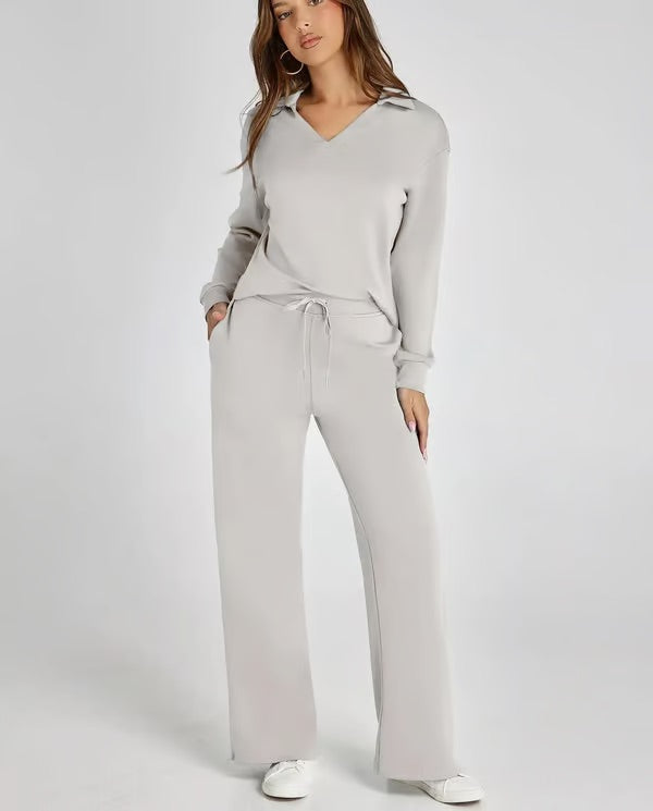 Loscini Loungeweat Set | Zweiteiler-set mit Sweatshirt mit Jogger Für Damen