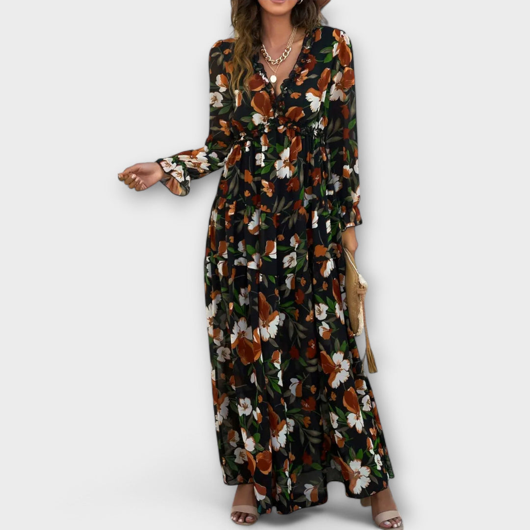 Sommerkleid für Damen - Elegantes Maxikleid mit Blumenmuster