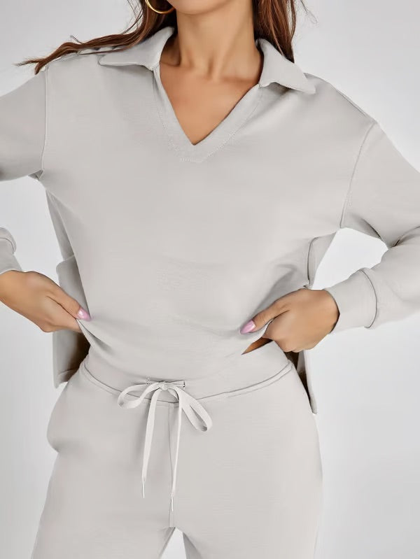 Loscini Loungeweat Set | Zweiteiler-set mit Sweatshirt mit Jogger Für Damen