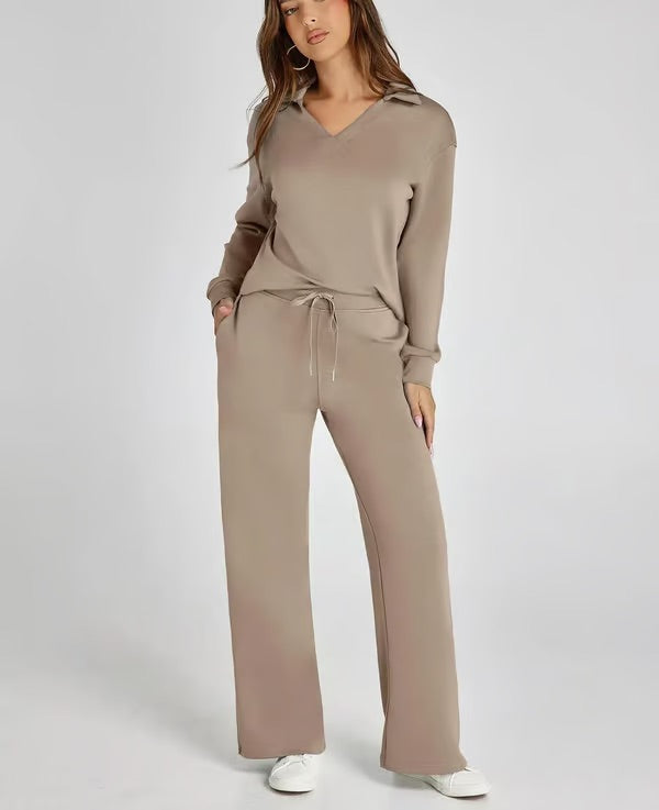 Loscini Loungeweat Set | Zweiteiler-set mit Sweatshirt mit Jogger Für Damen