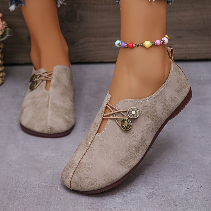 Halbschuhe für Damen - Bequeme Loafers mit fußbett für Sommer