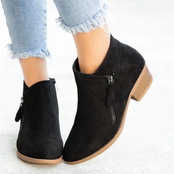 Clargo Stiefeletten - Damenstiefelette mit Reißverschluss und hochwertigem Fußbett