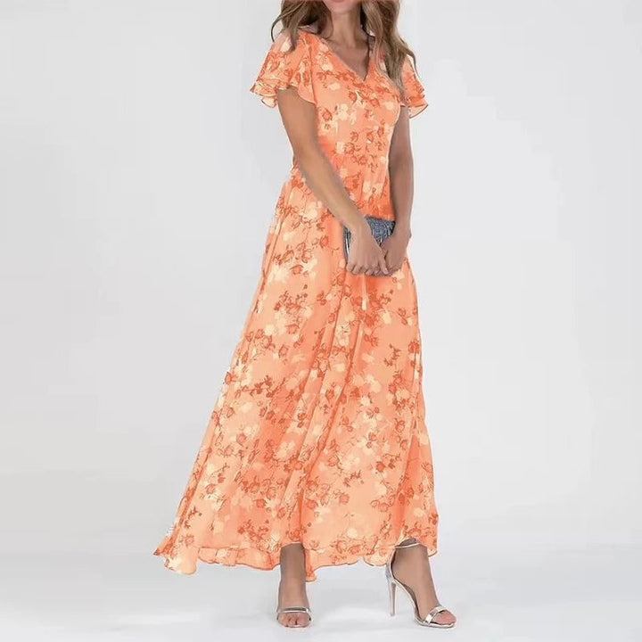Maxikleid - Elegantes langes Sommerkleid mit Blumenmuster