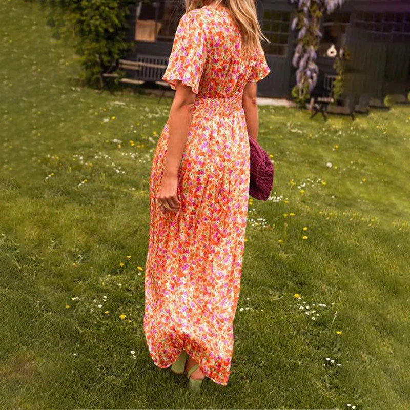 Sommerkleid - Elegantes Maxikleid mit Blumenmuster