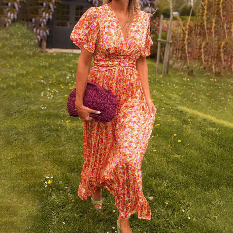 Sommerkleid - Elegantes Maxikleid mit Blumenmuster