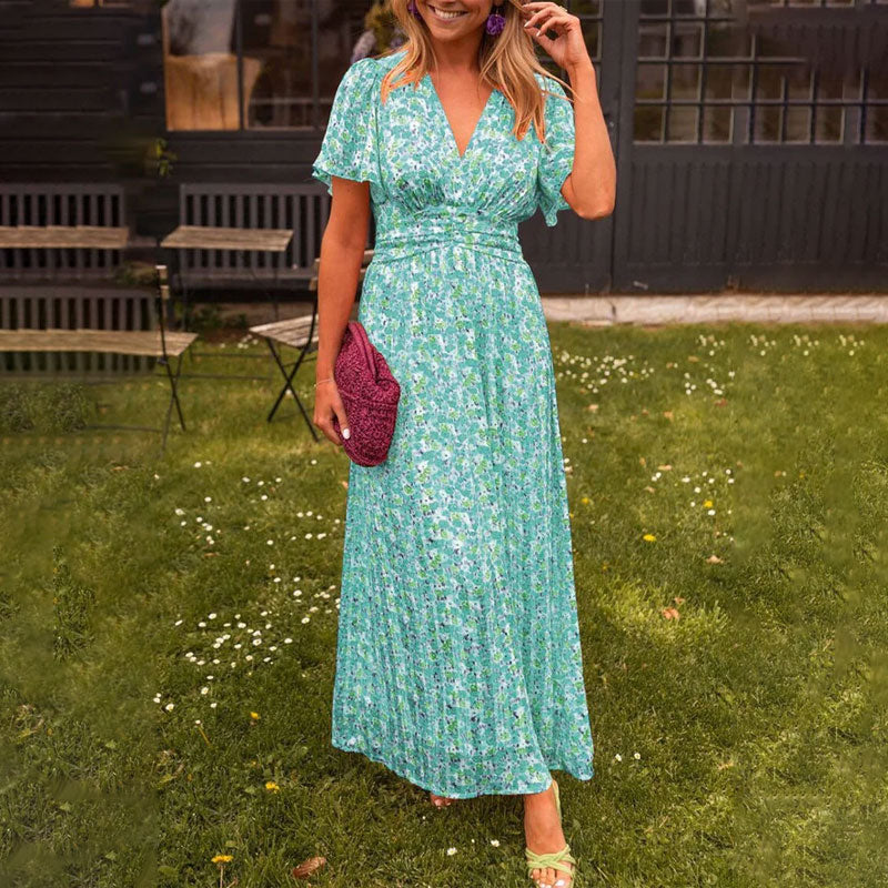Sommerkleid - Elegantes Maxikleid mit Blumenmuster