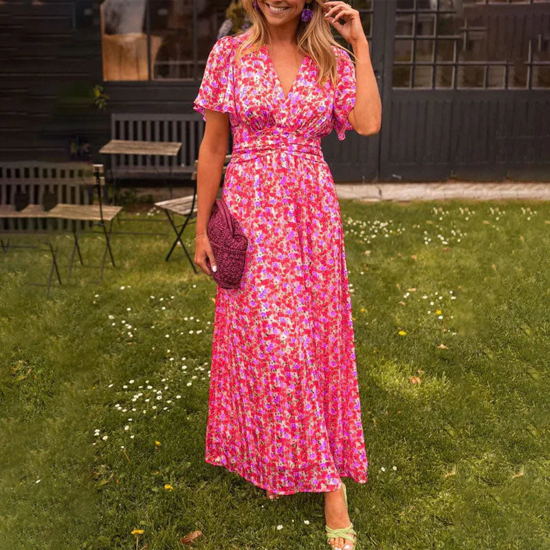 Sommerkleid - Elegantes Maxikleid mit Blumenmuster