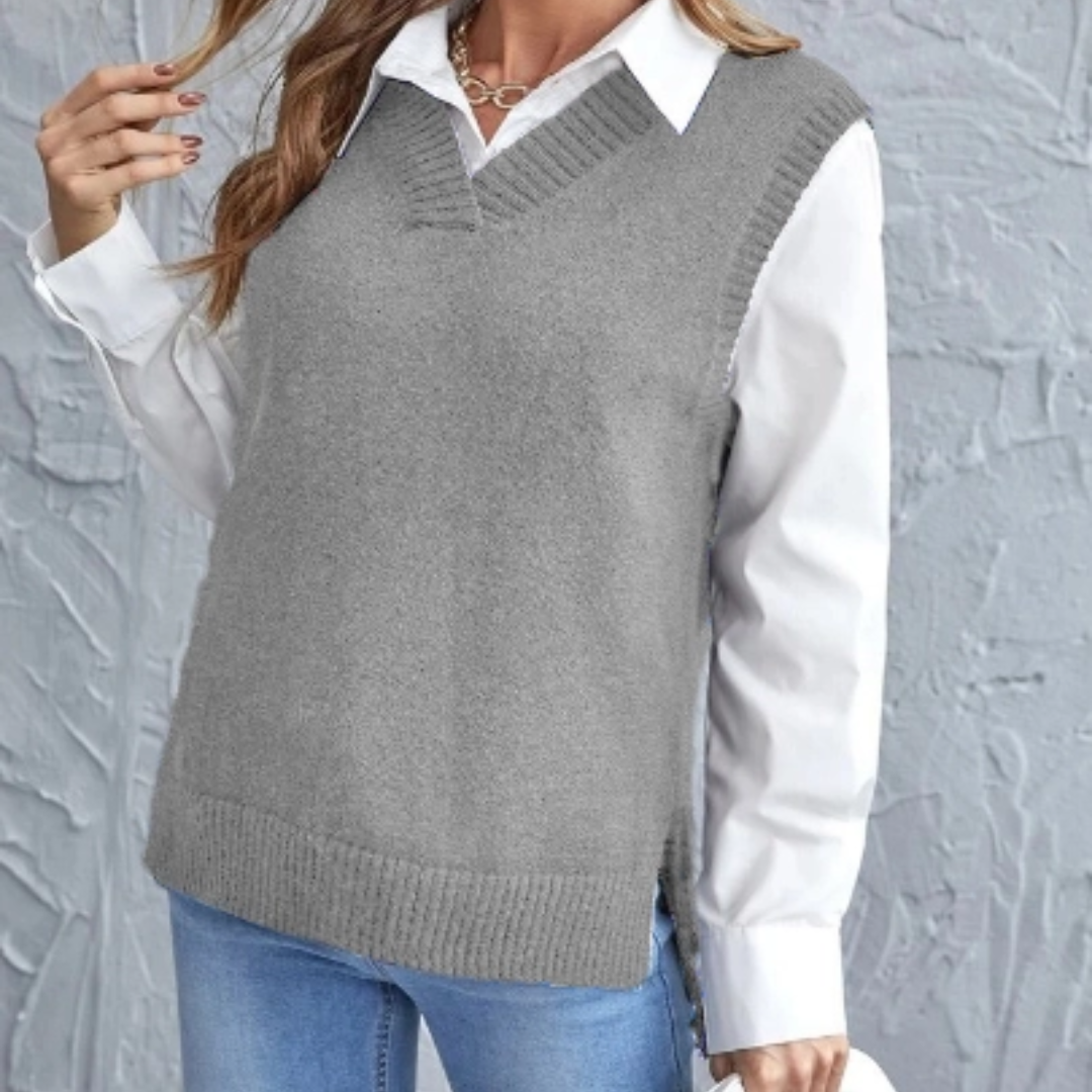 Pullunder für den Herbst - Stilvolle Strickpullover mit V-Ausschnitt für Damen