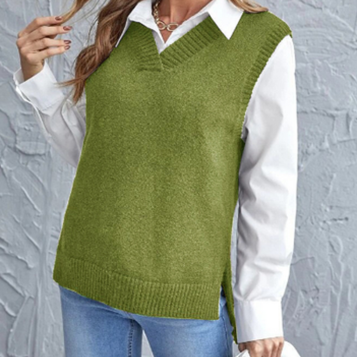 Pullunder für den Herbst - Stilvolle Strickpullover mit V-Ausschnitt für Damen