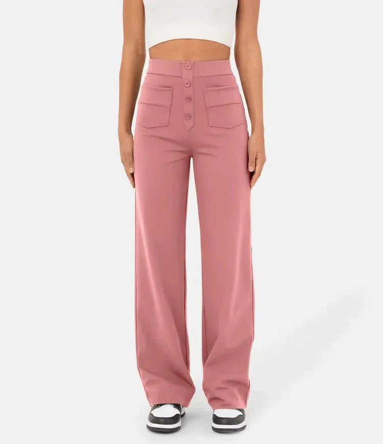 Palazzo Hose - Bequeme weite Hose mit Knopfleiste für Sommer