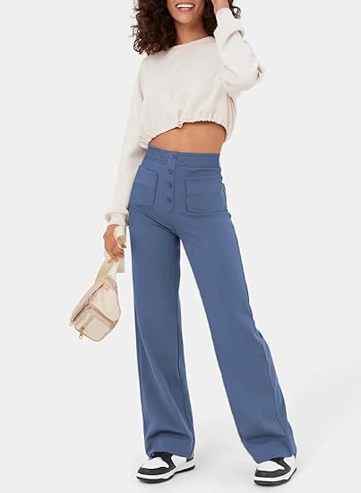 Palazzo Hose - Bequeme weite Hose mit Knopfleiste für Sommer