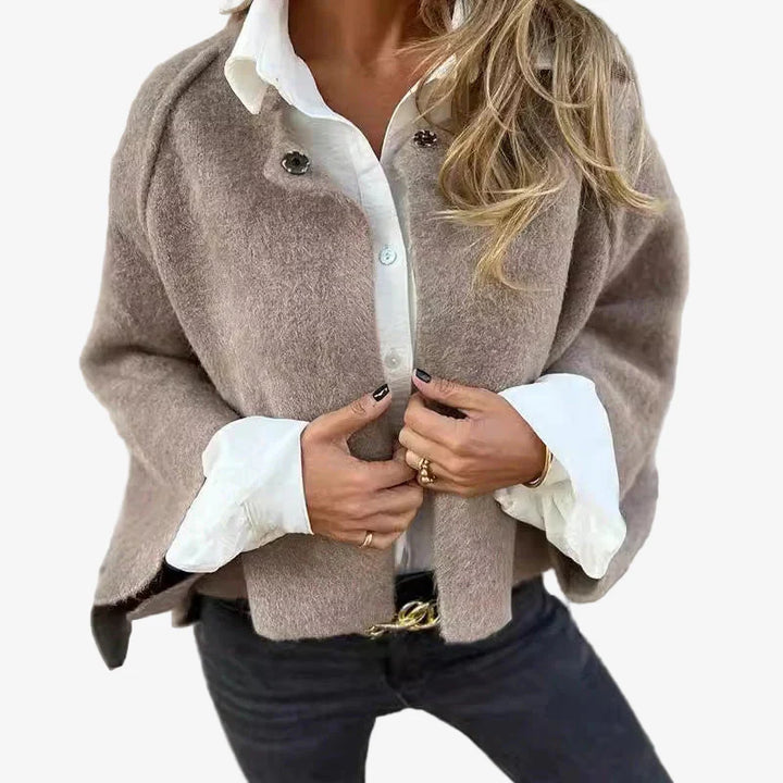 Weiche Woll-Optik Jacke für Damen  – Weiche Strickjacke für Herbst & Frühling