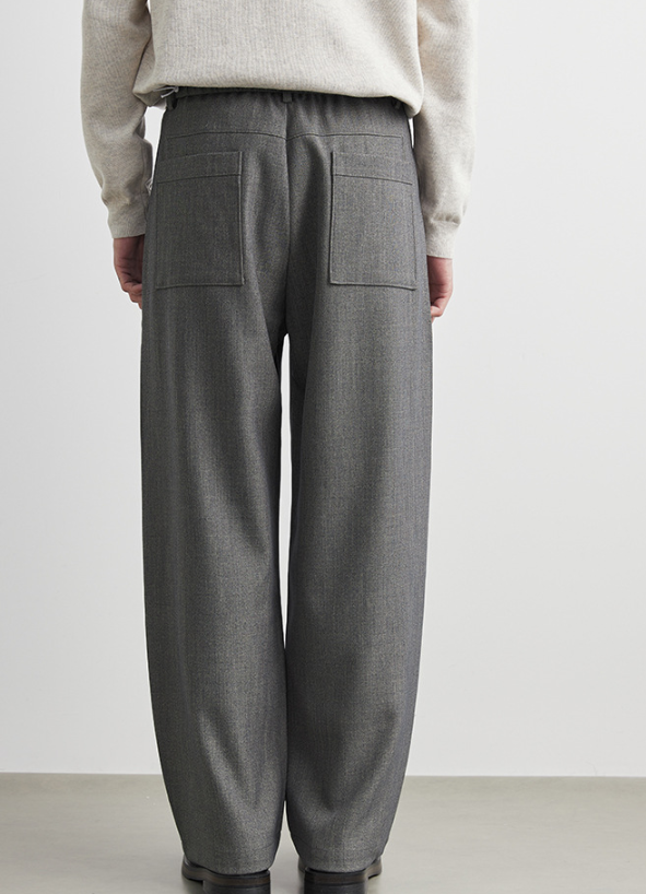 Alex Hosen | Elegante Melierte Pleated Stoffhose Für Herren