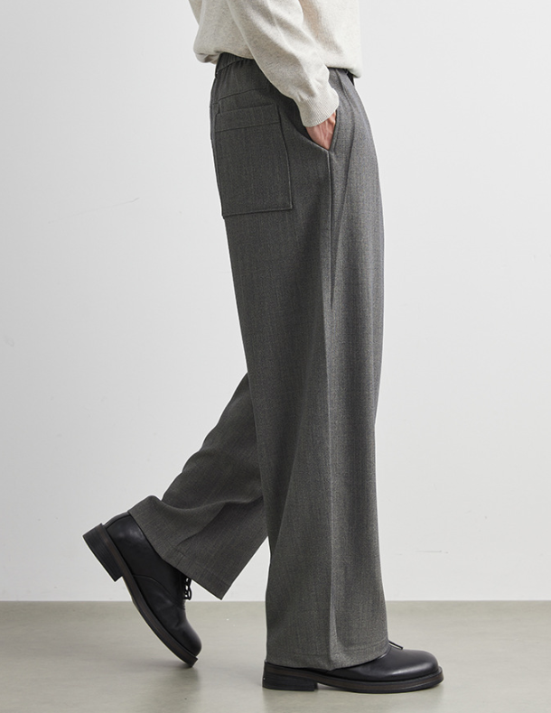 Alex Hosen | Elegante Melierte Pleated Stoffhose Für Herren