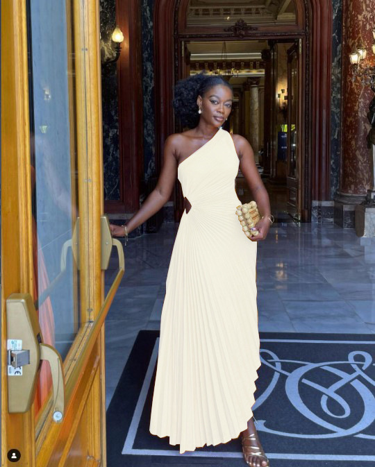 Dianna Abendkleid | Elegantes Brautjungfern One-Shoulder Kleid mit Plissee-Falten