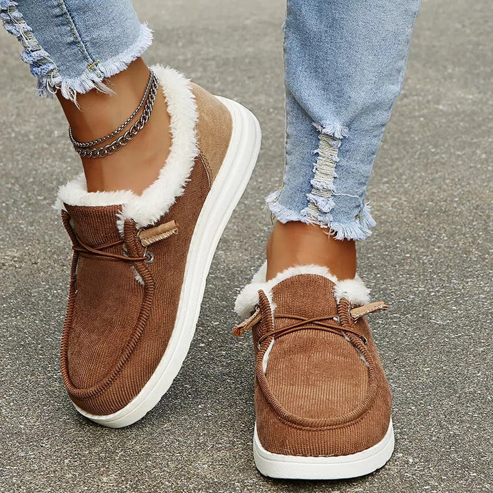 Damen Slip-On Winter-Schuhe mit Plüschfutter