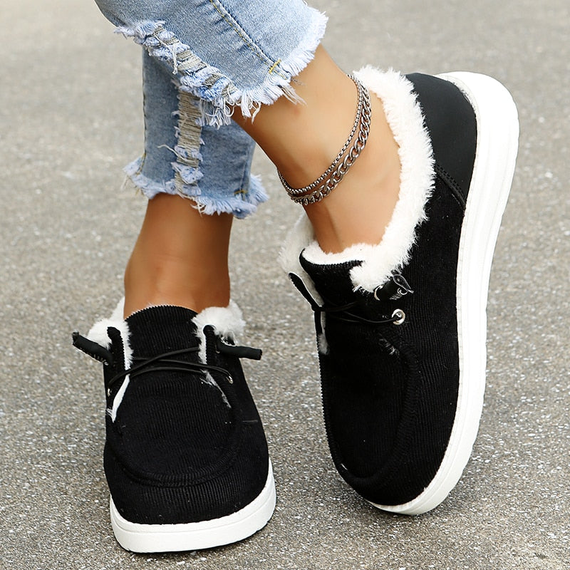 Damen Slip-On Winter-Schuhe mit Plüschfutter