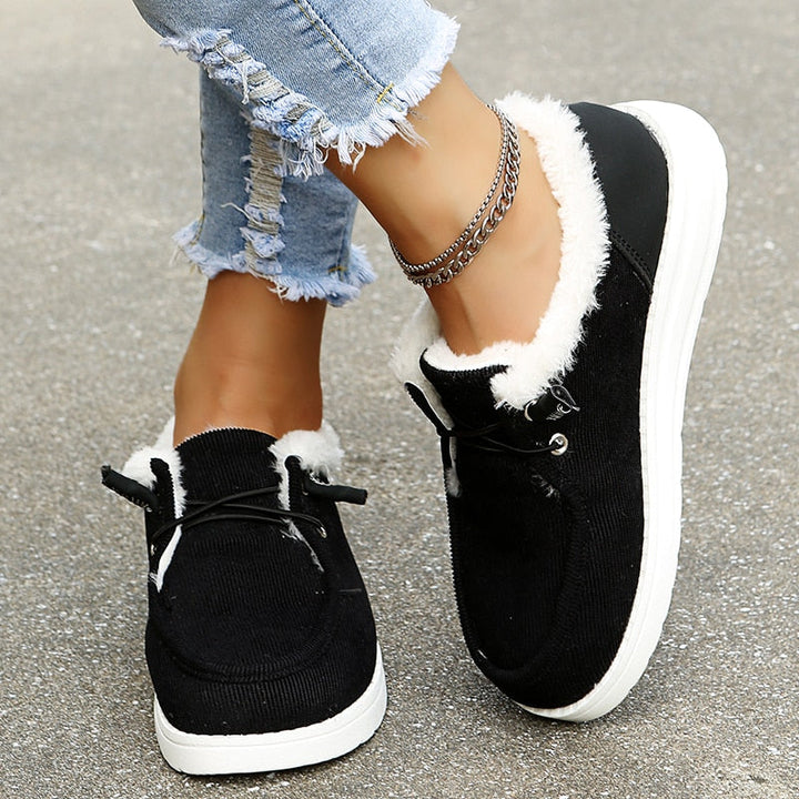 Damen Slip-On Winter-Schuhe mit Plüschfutter