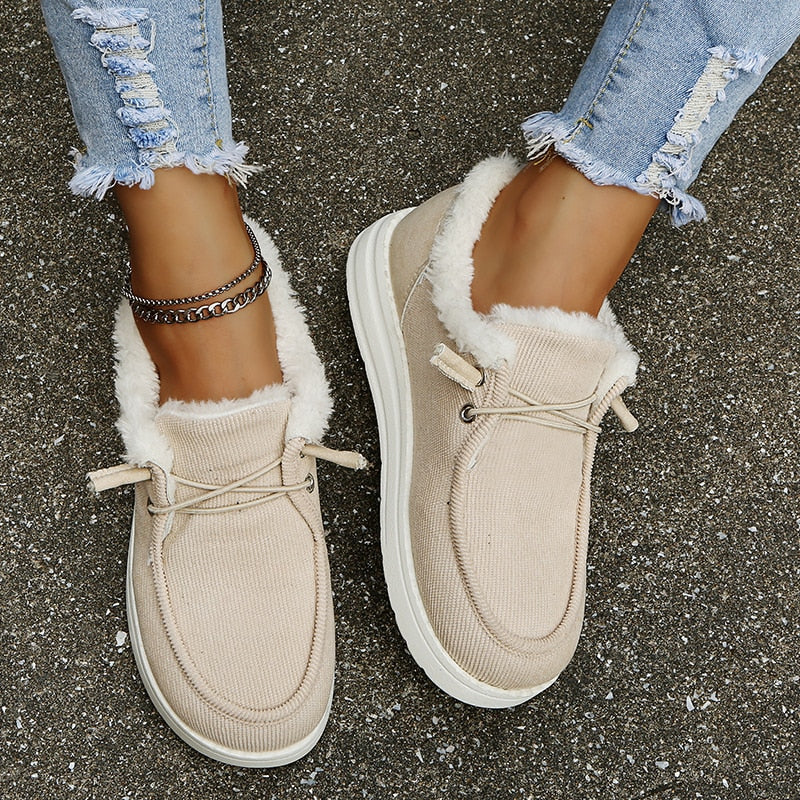 Damen Slip-On Winter-Schuhe mit Plüschfutter