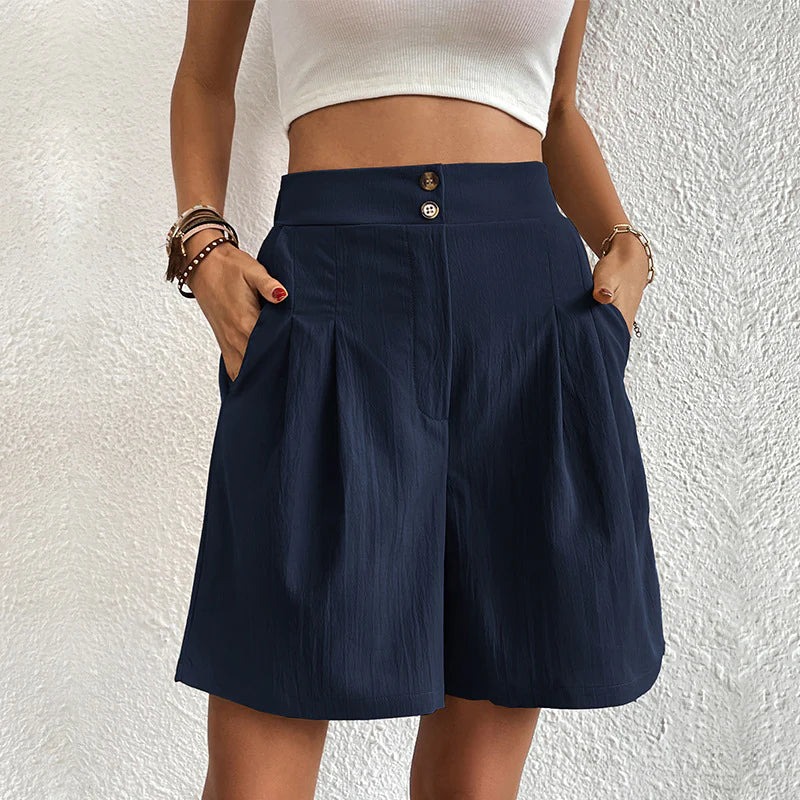 Layla Shorts | Elegante Weite Kurze Hose mit Hohem Bund