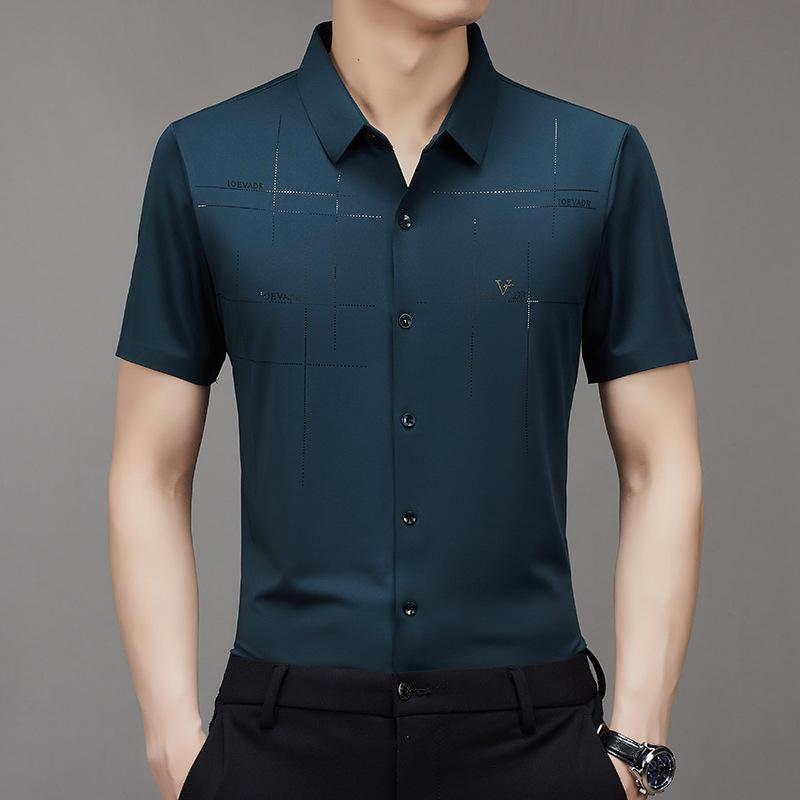 Silk Hemd für Herren - Italienisches kurzärmeliges Busines Hemd