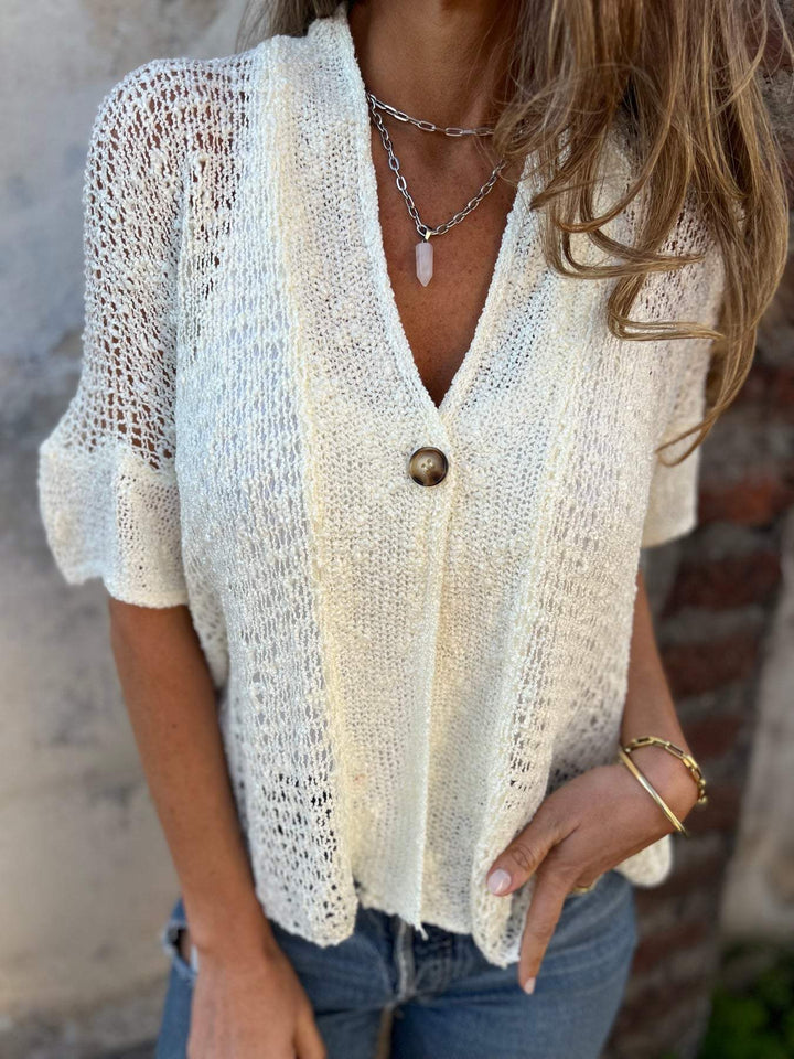 Bluse für Damen - Elegantes Texturiertes Oberteil für Sommer