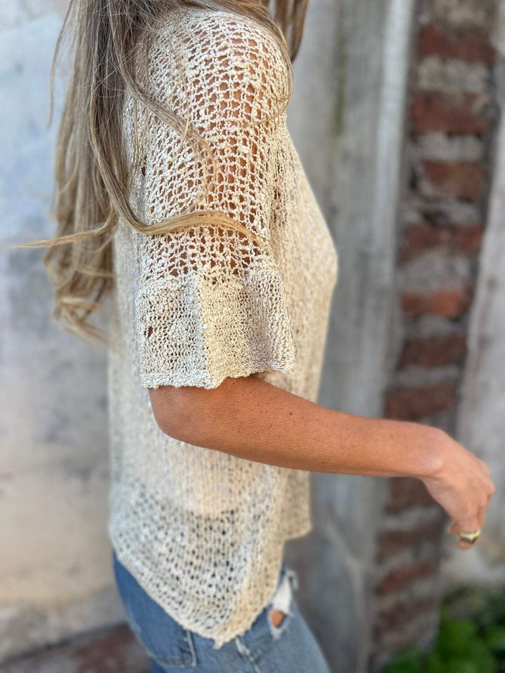 Bluse für Damen - Elegantes Texturiertes Oberteil für Sommer