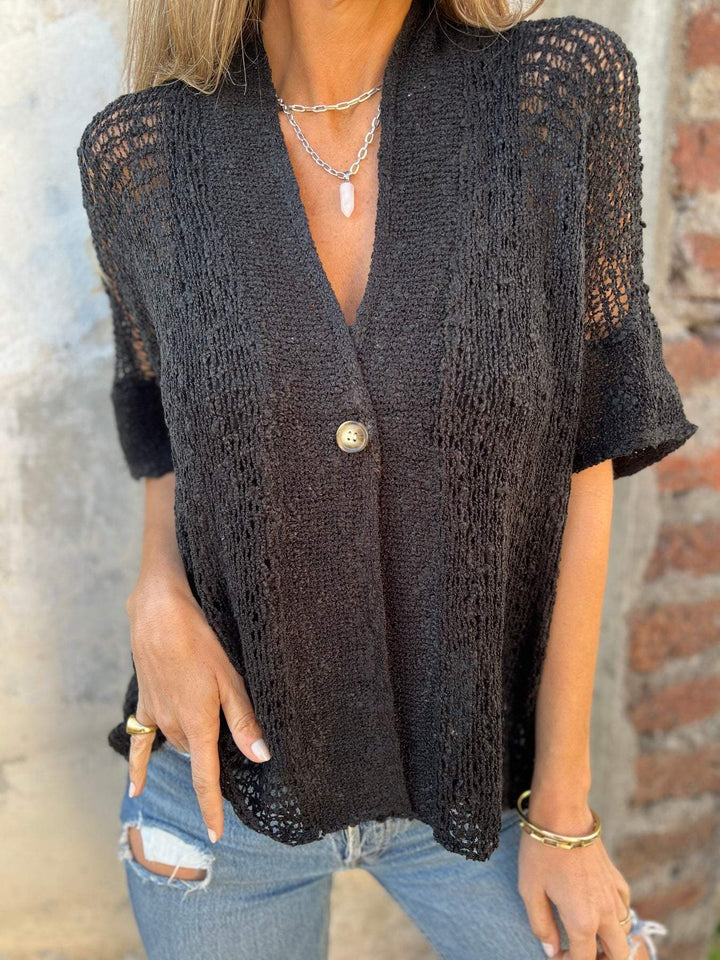 Bluse für Damen - Elegantes Texturiertes Oberteil für Sommer