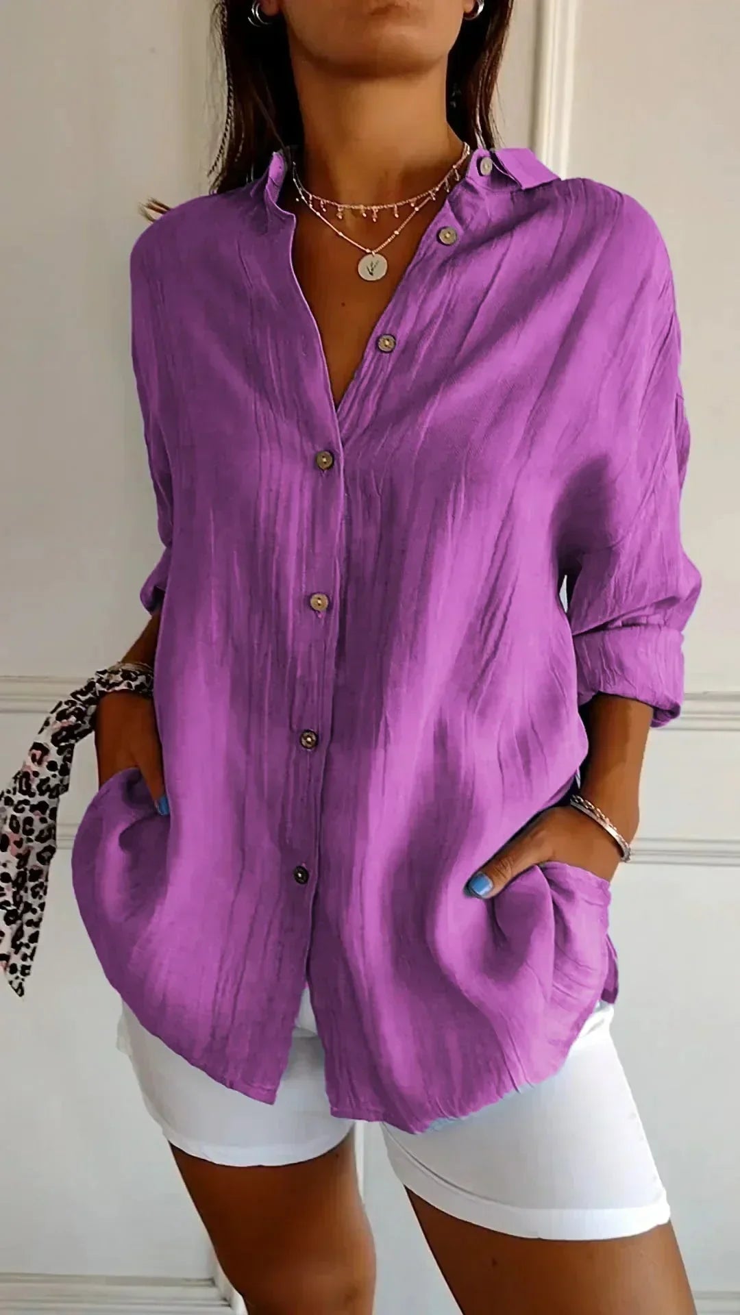 Hemdbluse - Elegante Luftige Bluse für Sommer