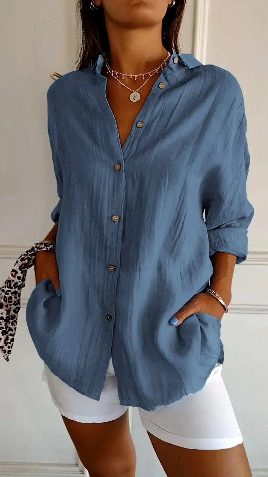 Hemdbluse - Elegante Luftige Bluse für Sommer