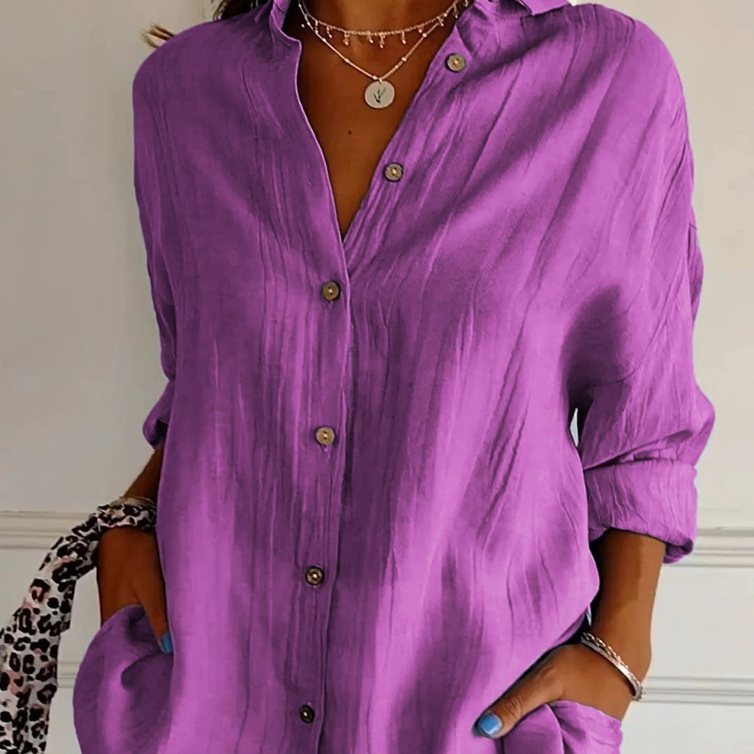 Olivia Bluse - Klassisches Locker Sitzende Bluse für Sommer