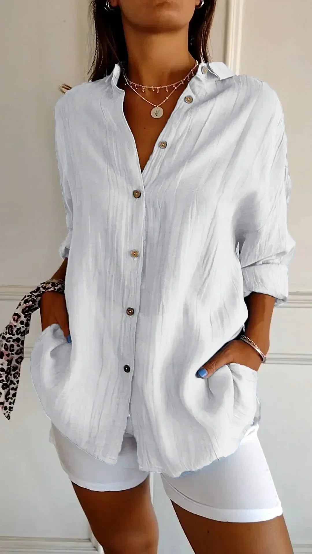 Hemdbluse - Elegante Luftige Bluse für Sommer