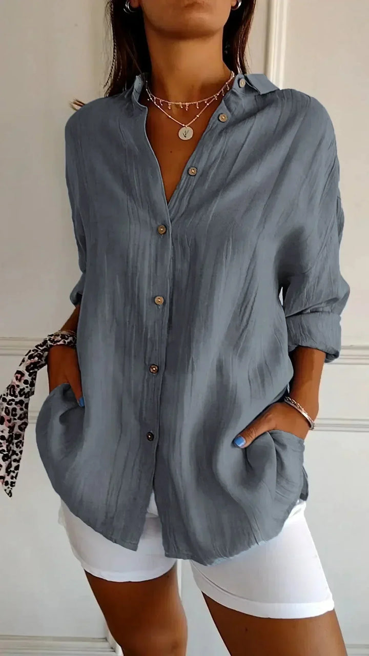 Hemdbluse - Elegante Luftige Bluse für Sommer