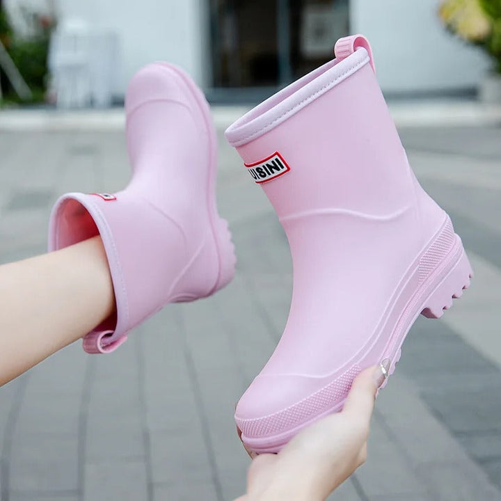 Regenstiefel für den Herbst - Wasserdichte Gummistiefel mit rutschfester Sohle für Damen