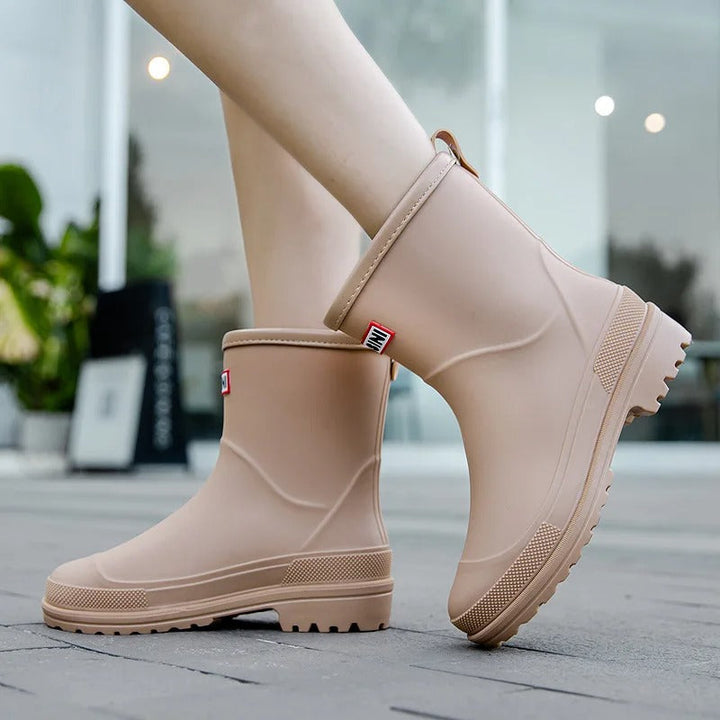 Regenstiefel für den Herbst - Wasserdichte Gummistiefel mit rutschfester Sohle für Damen