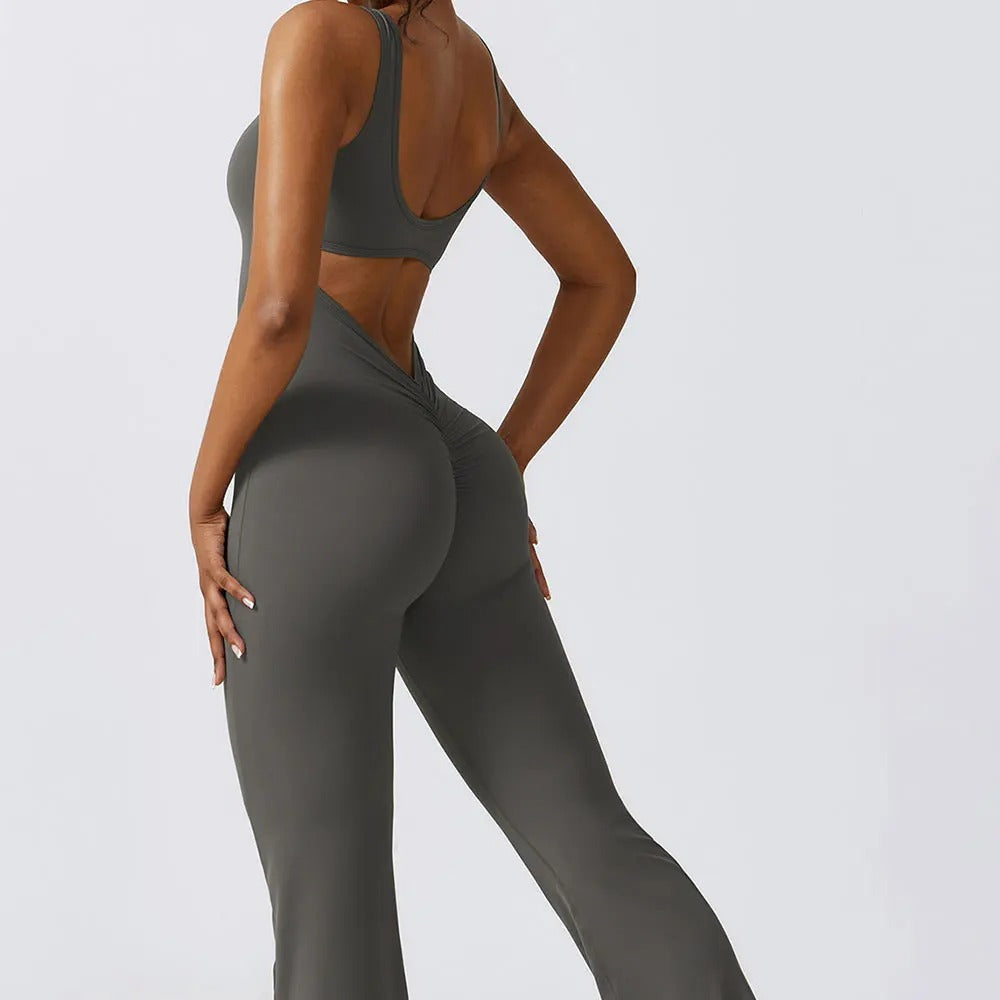 Loscano Jumpsuit | Figurbetonter Damen Overall mit Flare-Beinen