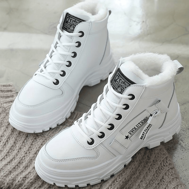 Stiefel Sneaker für den Herbst - Stylische halbhohe warme Stiefel für Damen