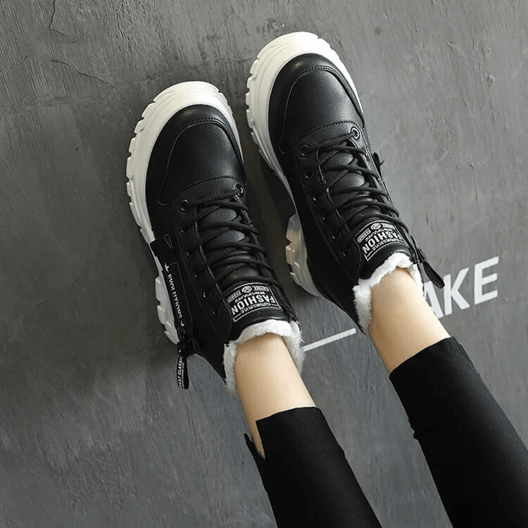 Stiefel Sneaker für den Herbst - Stylische halbhohe warme Stiefel für Damen
