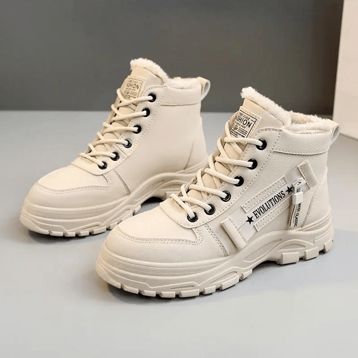 Stiefel Sneaker für den Herbst - Stylische halbhohe warme Stiefel für Damen