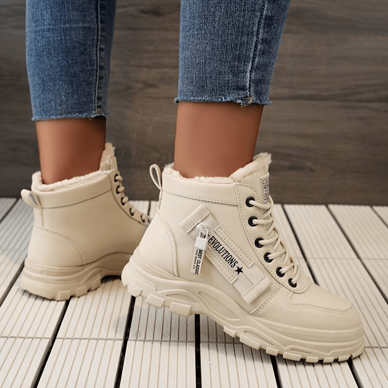 Stiefel Sneaker für den Herbst - Stylische halbhohe warme Stiefel für Damen