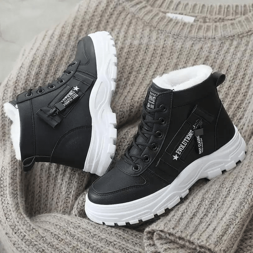 Stiefel Sneaker für den Herbst - Stylische halbhohe warme Stiefel für Damen