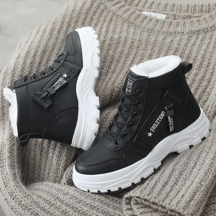 Stiefel Sneaker für den Herbst - Stylische halbhohe warme Stiefel für Damen