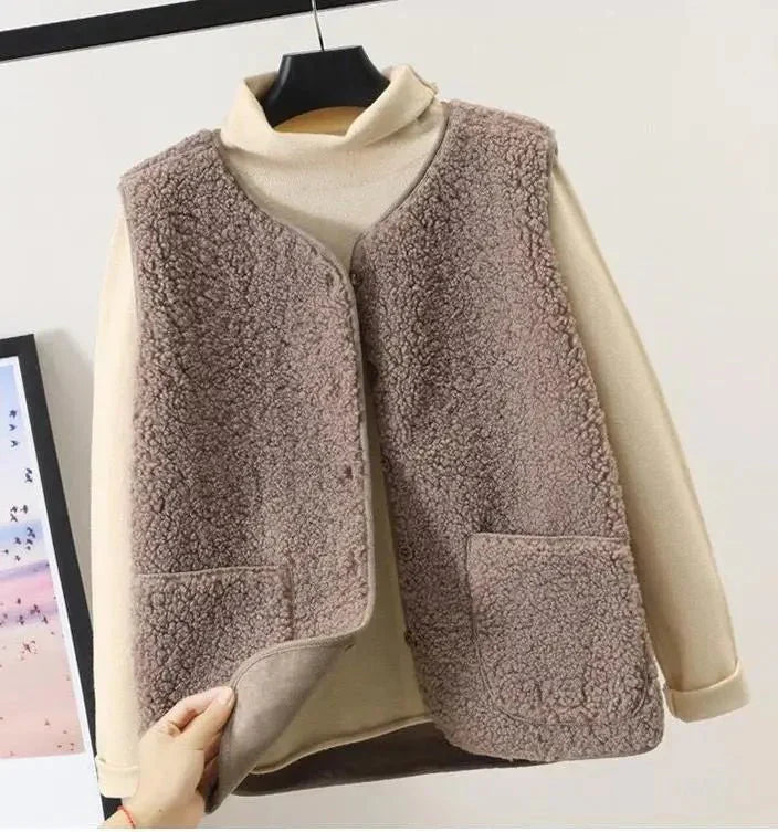 Plüsch-Weste für den Herbst - Elegante Warme Weste für Damen