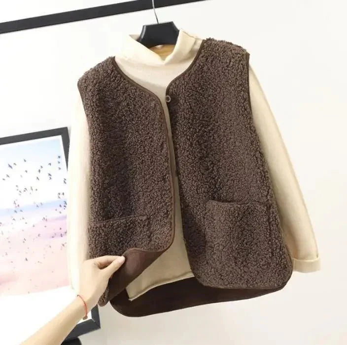 Plüsch-Weste für den Herbst - Elegante Warme Weste für Damen
