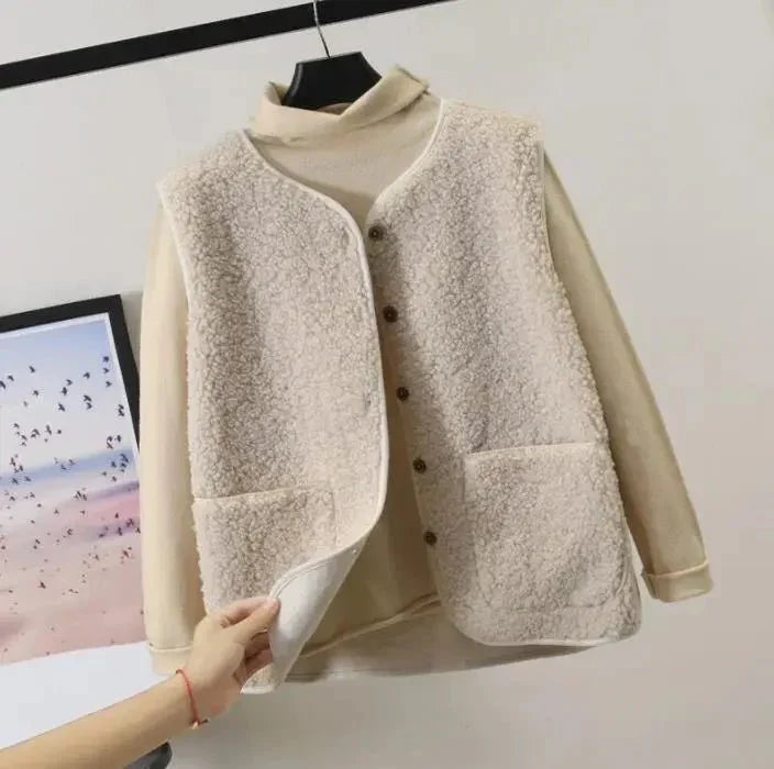 Plüsch-Weste für den Herbst - Elegante Warme Weste für Damen