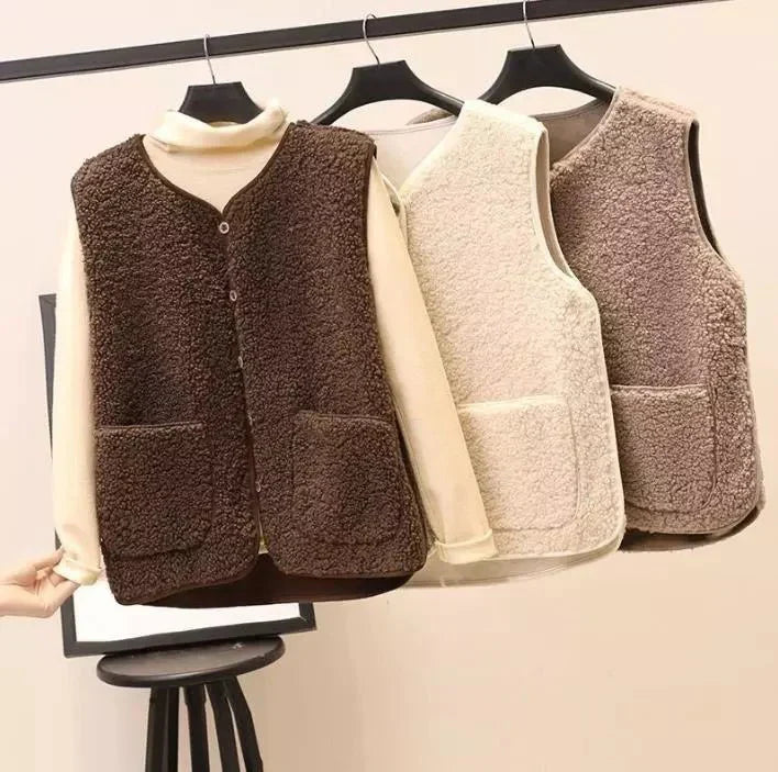 Plüsch-Weste für den Herbst - Elegante Warme Weste für Damen