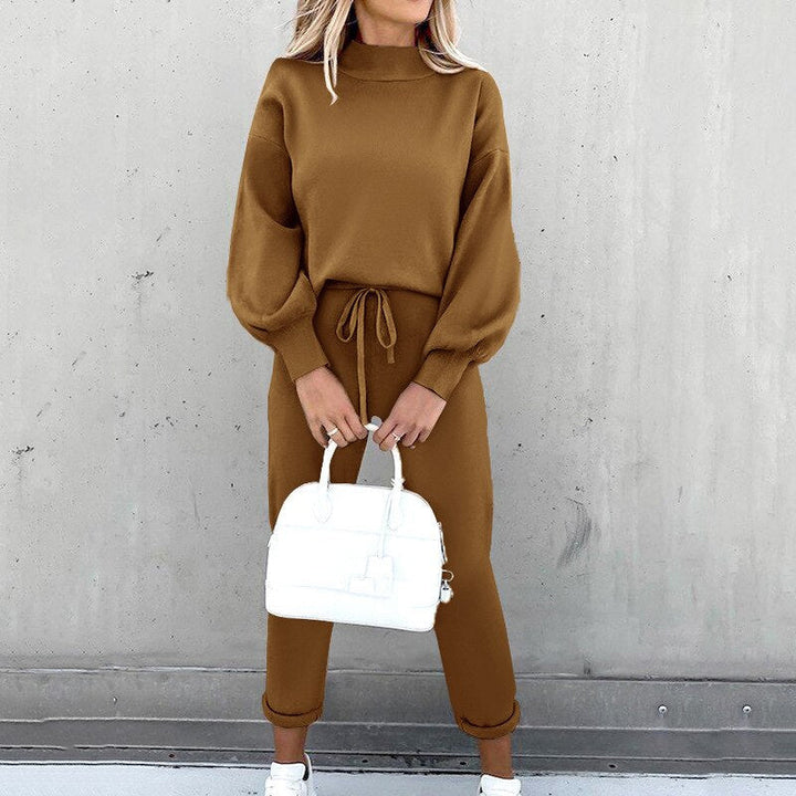 Zweiteiliges Loungewear Set für Damen - Elegante Winter Pullover und Hosen Set