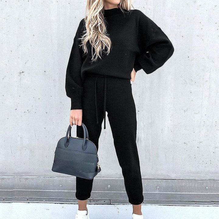 Zweiteiliges Loungewear Set für Damen - Elegante Winter Pullover und Hosen Set
