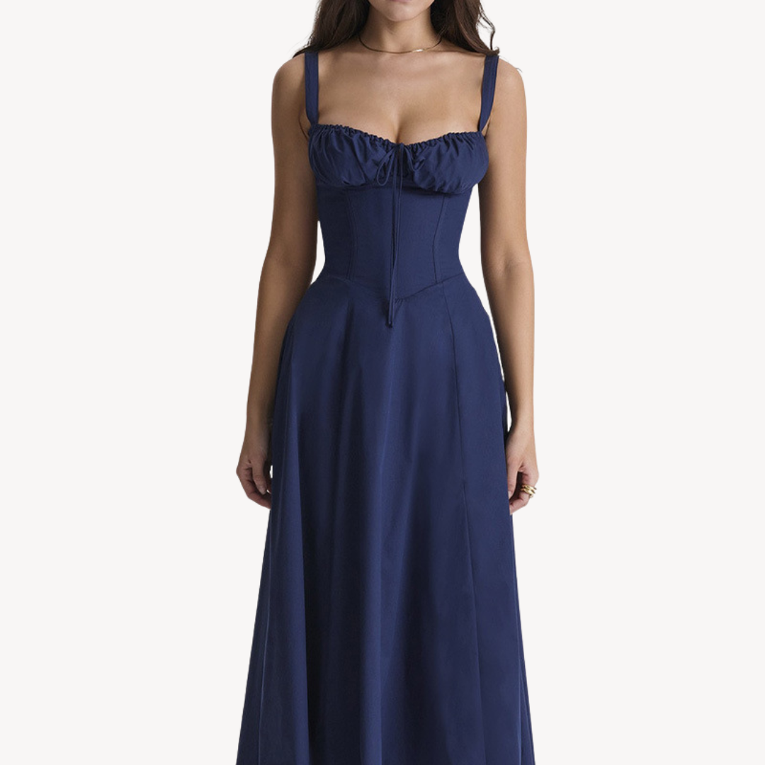 Olivia Sommerkleid | Elegantes Floral Ärmelloses Midikleid